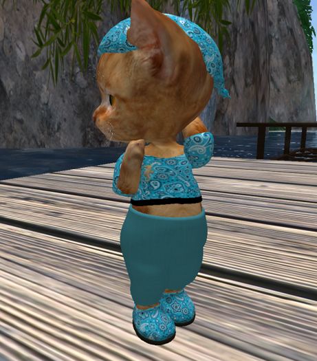 Dinkie Bandana Crop/Capris aqua