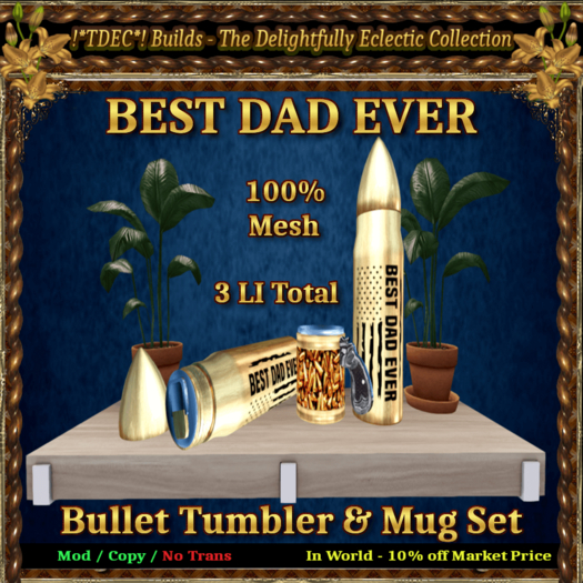 !*TDEC*! Best Dad Ever - Bullet Tumbler & Mug Set 
