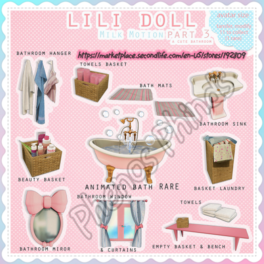 (Milk Motion) lili doll - Bathroom - bathroom mirror RETIRED GACHA