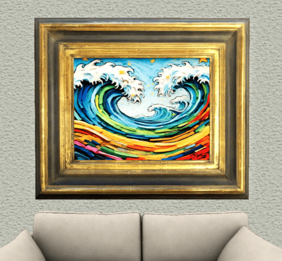 Oil Painting Old Fashioned JPython Wave #01