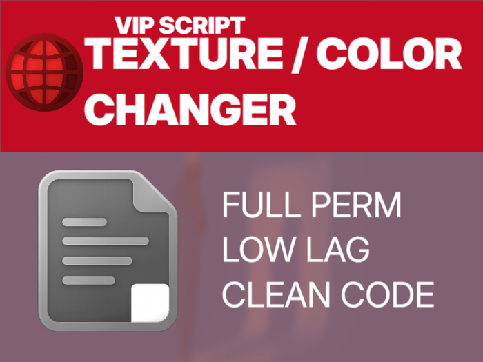 Second Life Marketplace - FULL PERM SCRIPT - Color / Texture Changer ...