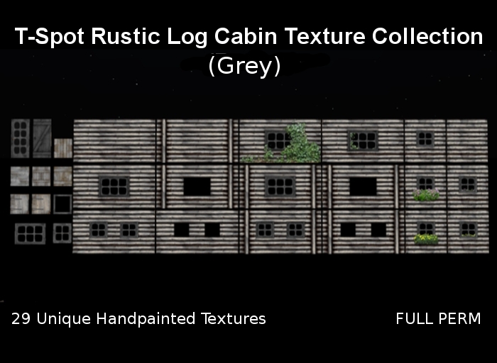 T-Spot Log Cabin Texture Collection - Grey - FULL PERM