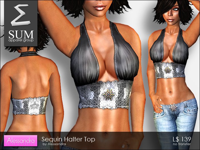 SUM - Sequin Halter Top BLACK by Alessandra
