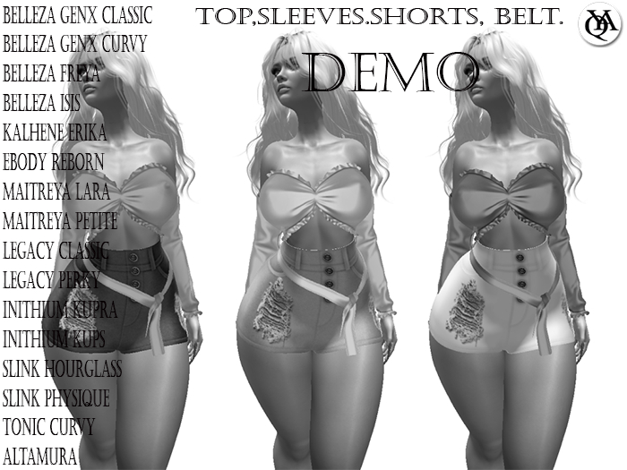 ::QVA::TOP, SLEEVES, SHORTS, BELT.::KAMILA::DEMO