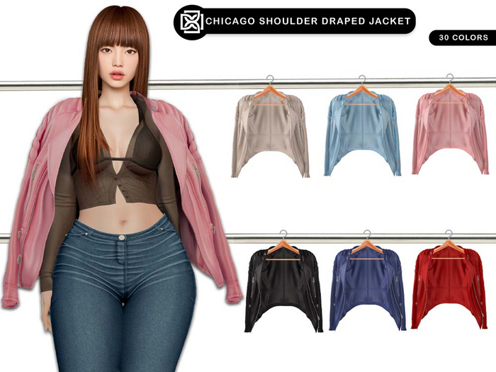 Addams - Chicago Shoulder Draped Jacket #FATPACK