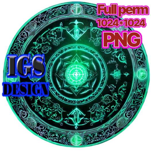 Round Green Ritual Carpet PNG Texture