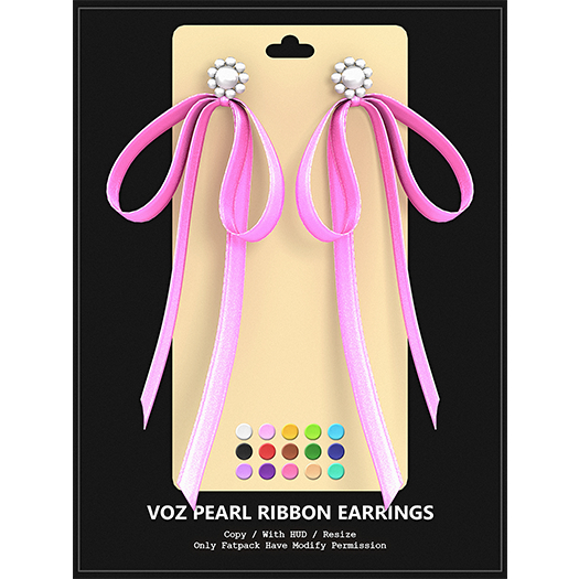 [VOZ] Pearl Ribbon Earrings (Fatpack)