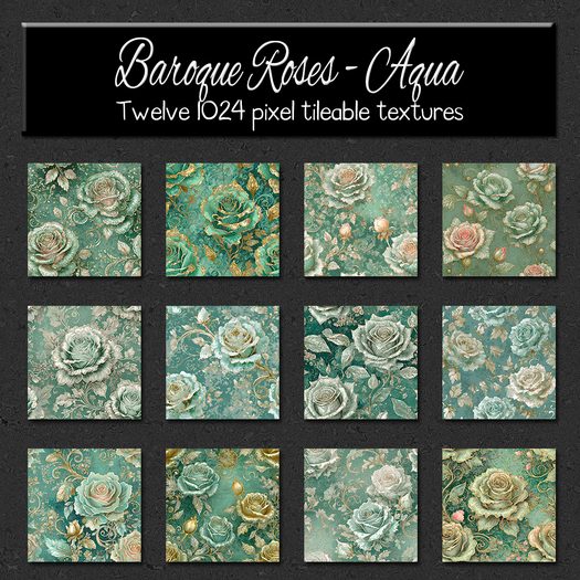 *Wallflowers* Baroque Roses - Aqua