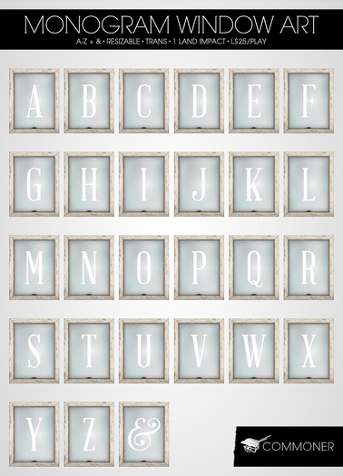 [Commoner] Monogram Window Art / L