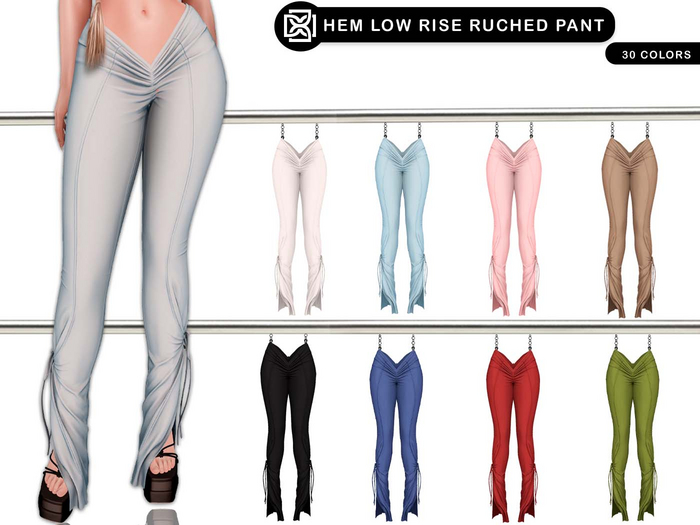 Addams // Hem Low Rise Ruched Pant // FATPACK