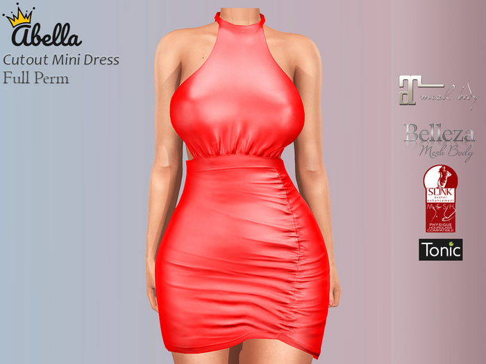 Full Perm Cutout Mini Dress