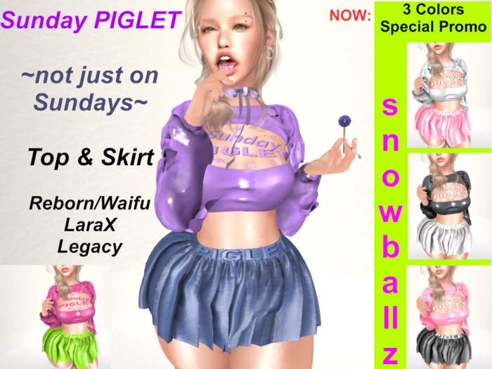 ☺☻snowballz☻☺ - Sunday Piglet Set - LARAX