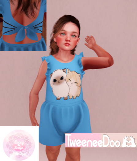 Blue Kittycat Romper For TWD 