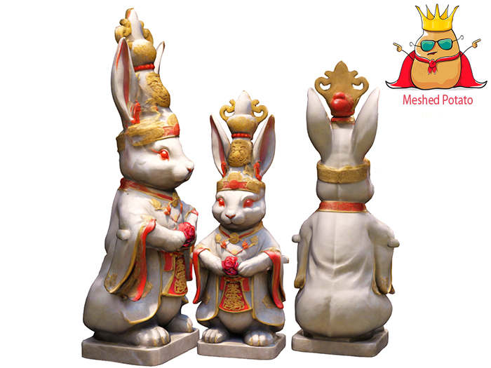Holy Rabbit Art Second Life Marketplace - Meshed Potato Holy Rabbit Statue Full Perm