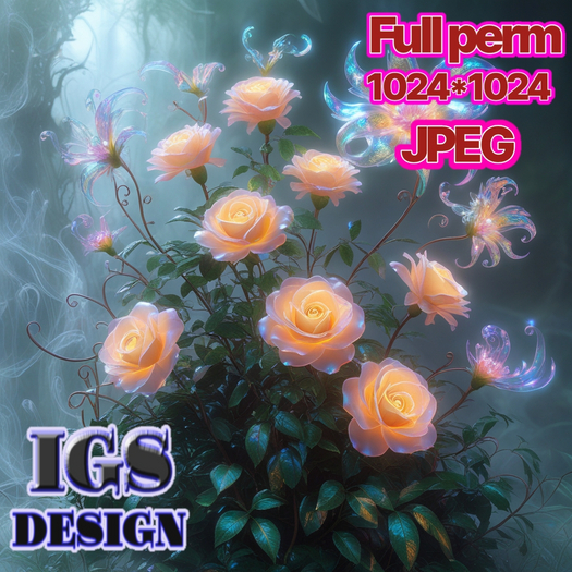 Fantasy Fairy Roses Painting - JPEG Texture