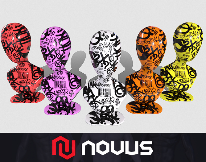 Head Busty Mannequin v2 - Graffiti Colors {Mesh}