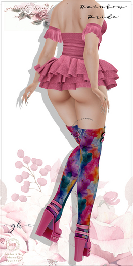 {GH} Demo Elzette Rainbow Pride Boots