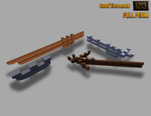 Asian Roof Elements - Mesh (Full Perm, 4-Piece Set)