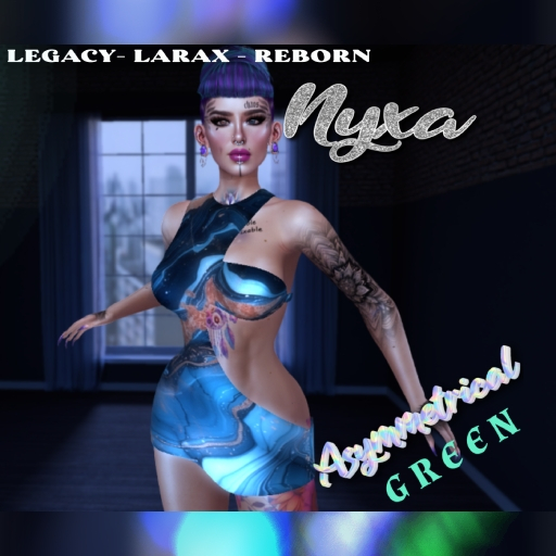 Nyxa Green Asymmetric Dress