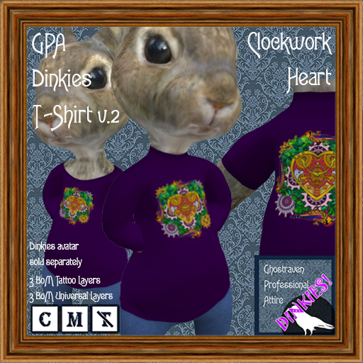 GPA Dinkies T-Shirt BOM - Clockwork Heart Print v.2