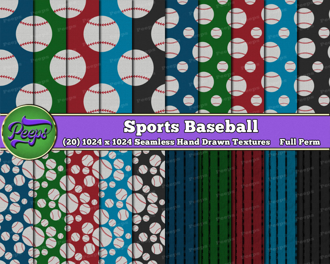 Peeps Textures Sports Baseball