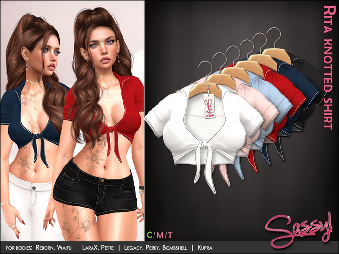~Sassy!~ Rita knotted shirt - Solids