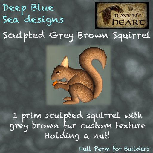 *RH* & DBS Sculpted Grey Brown Squirrel (crated)