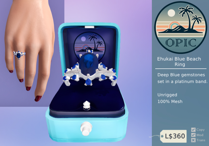 [OPIC] Ehukai Blue Beach Ring (Box)
