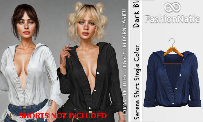 Shirt Serena Dark Blue - Reborn, Waifu, Legacy, LaraX, PetiteX FashionNatic