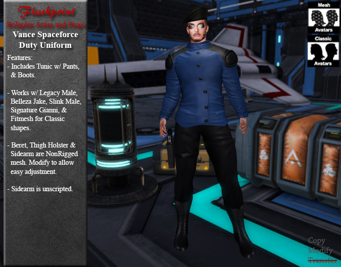 Vance Spaceforce Duty Uniform - Blue