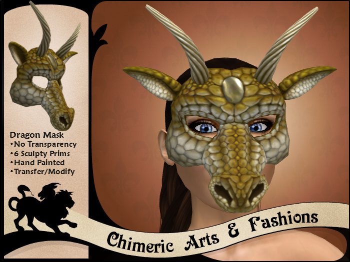 Sculpty Dragon Mask (Brown)