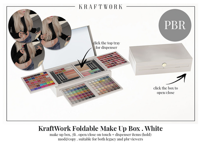KraftWork Foldable Make Up Box . White (Add Me)