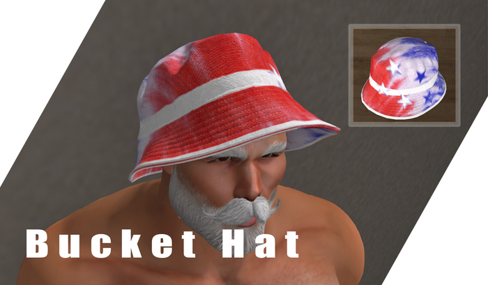 Bucket Hat - USA - High LOD & Quality Details ( DJ Cap, Beach Party, Clubbing, Acid, Furry, Unisex, Nice HD Texture )
