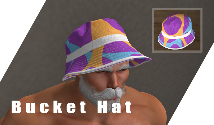 Bucket Hat - Tricolor - High LOD & Quality Details ( DJ Cap, Beach Party, Clubbing, Acid, Furry, Unisex, HD, Fashion )