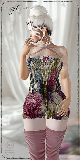 {GH} Demo Summer Butterfly Ruched Dress