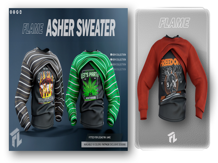 Flame Asher Sweater Red