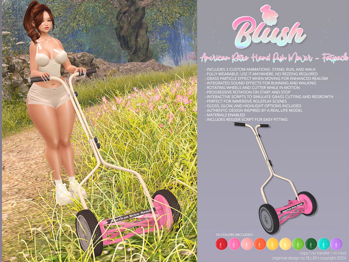 BLUSH - American Retro Push Mower - Fatpack