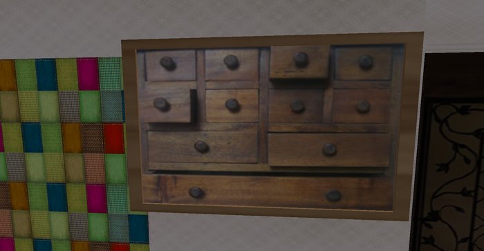 ALMOST FREE! WHIMSY LT. BROWN APOTHECARY CABINET FOR THE WALL--mod/trans only--3 PRIMS-rustic & shabby chic & distressed
