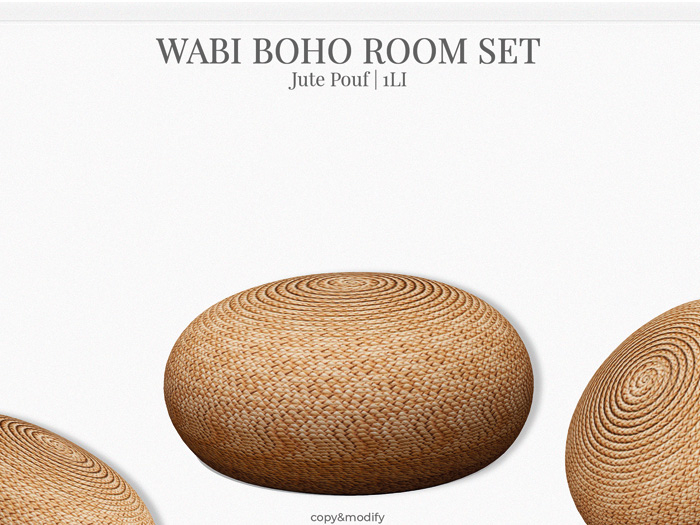 MINIMAL - Wabi Boho Room Set - Jute Pouf