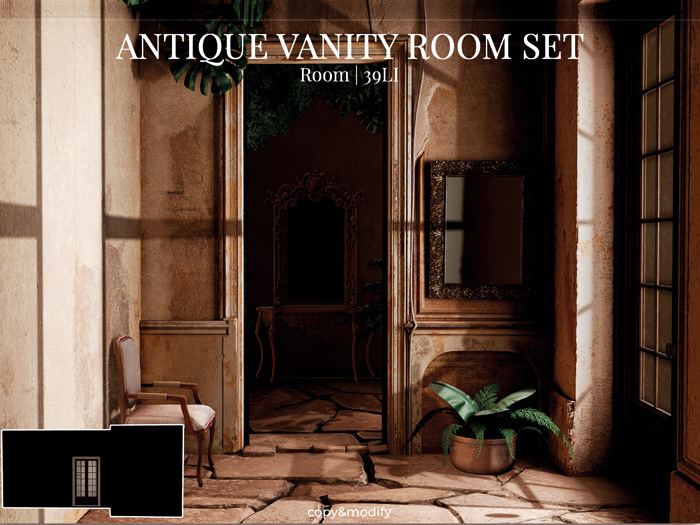 MINIMAL - Antique Vanity Room Set Room