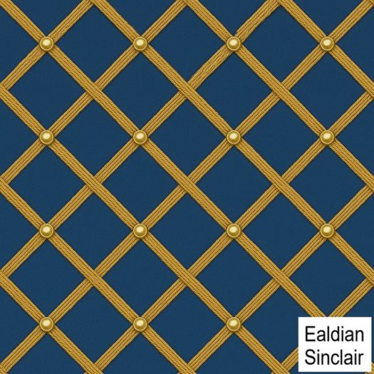 Gilt Braid And Pearls on Blue Silk Seamless Texture