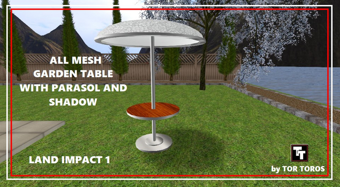 GARDEN TABLE W PARASOL AND SHADOW 1Li
