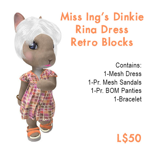 Miss Ing's Dinkie Rina Dress Retro Blocks
