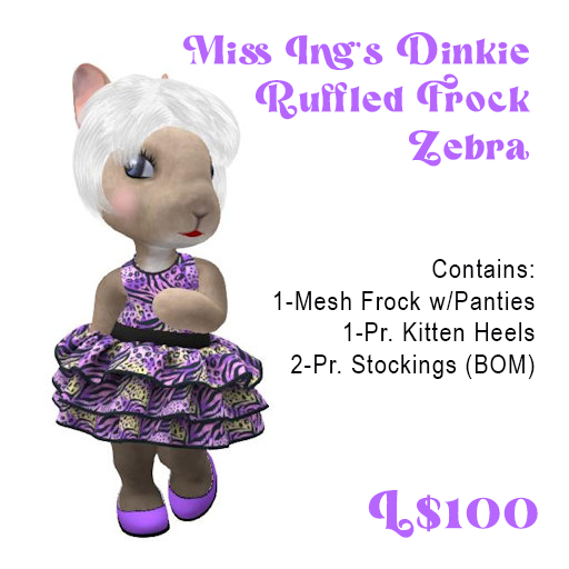Miss Ing's Dinkie Ruffled Frock Zebra