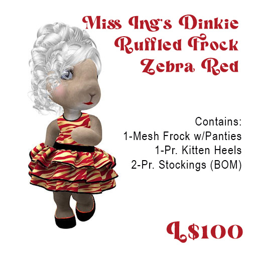 Miss Ing's Dinkie Ruffled Frock Zebra Red
