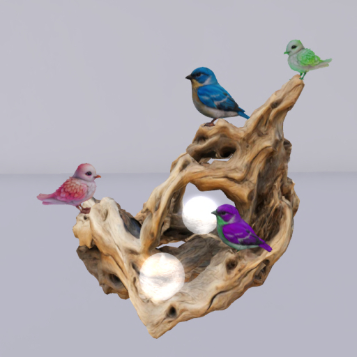 Solar Light Statue with Birds