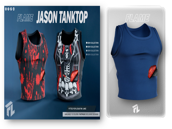 Flame Jason TankTop Blue