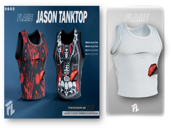 Flame Jason TankTop White