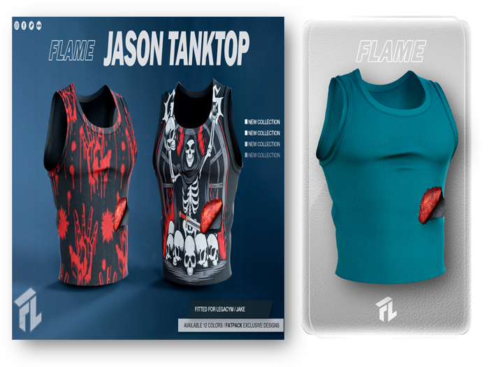 Flame Jason TankTop Aqua