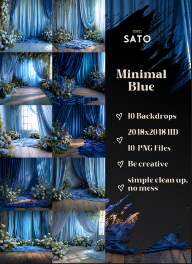 SATO - Minimal Blue backdrops (UNPACK)